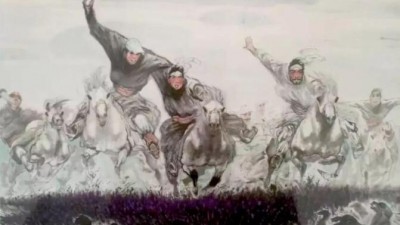 著名畫家德鳳山中國(guó)畫蒙古馬蒙古人新作品賞析